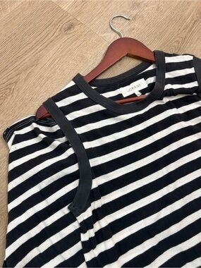 The GREAT. 100% Cotton Jersey Striped Sleeveless Knotted Tank Maxi Dress